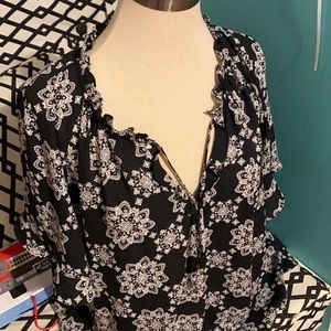 Tie front peasant top